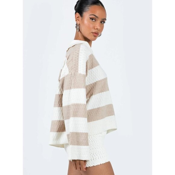 PRINCESS POLLY Rick Sweater in White/Beige Size US 0 - Picture 9 of 9